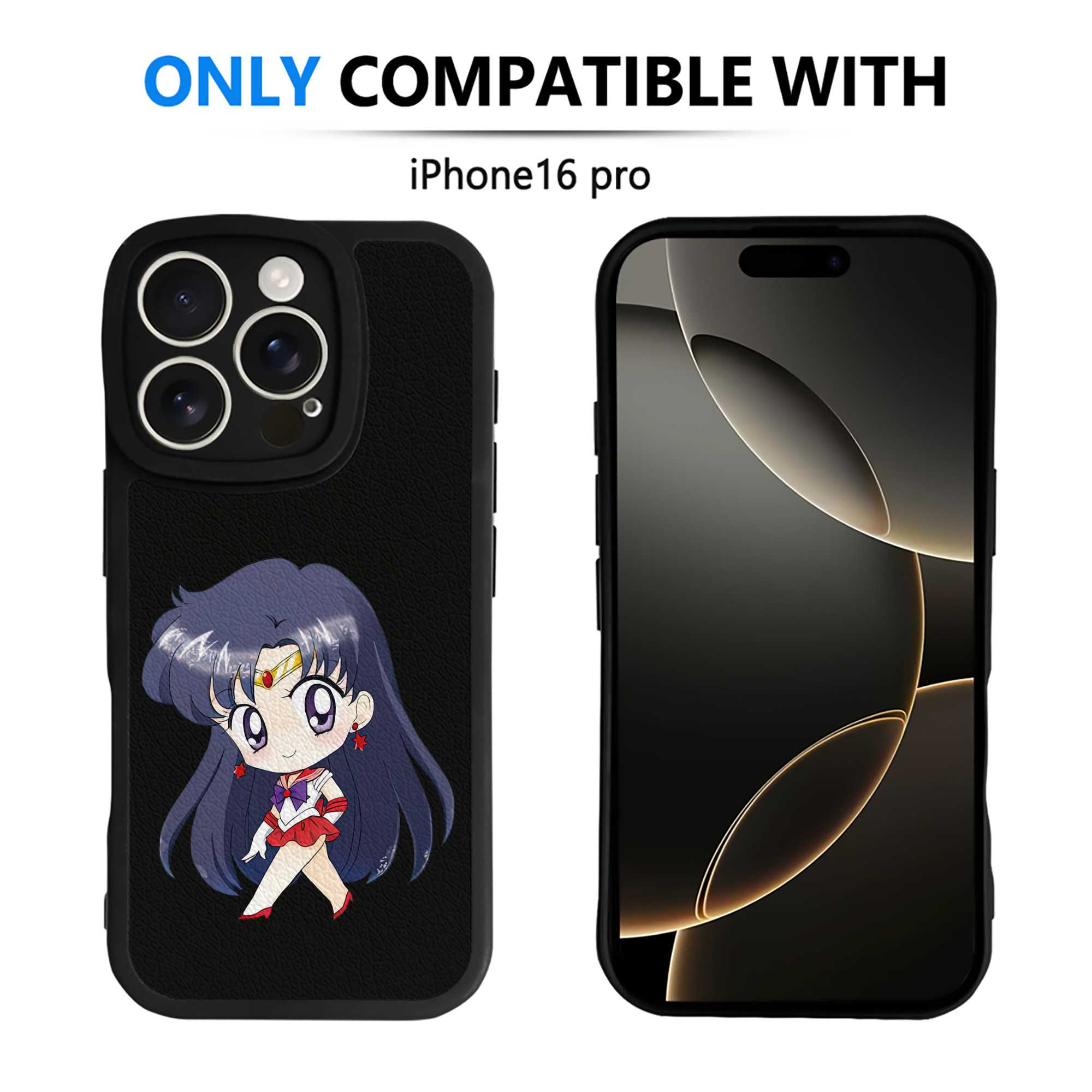 （画像用） 美少女戦士セーラームーン 火野レイ ひの レイ Sailor Moon Hino Rei （セーラーマーズ,Sailor Mars） 【iPhone 16シリーズ対応】シリコンスマホケース（レザー調） 材質：シリコン